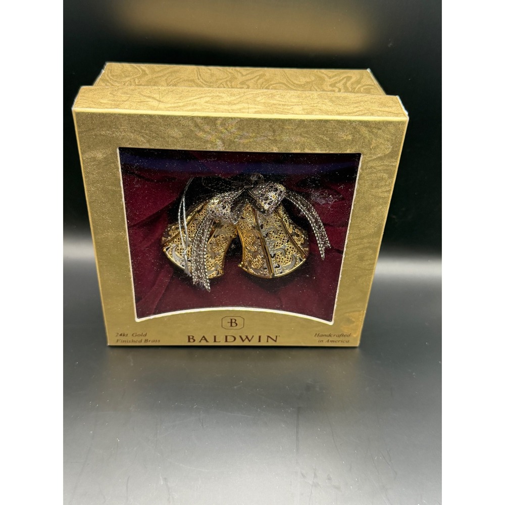 Baldwin Brass 24kt Gold Finished Brass Shimmering Bells Ornament